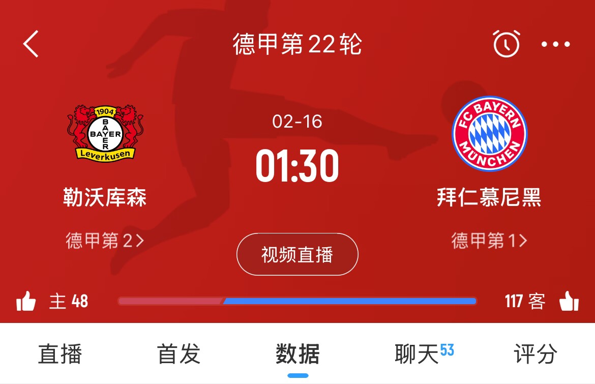  下輪決定冠軍？拜仁下場(chǎng)德甲將客戰(zhàn)勒沃庫(kù)森，若取勝將11分領(lǐng)跑