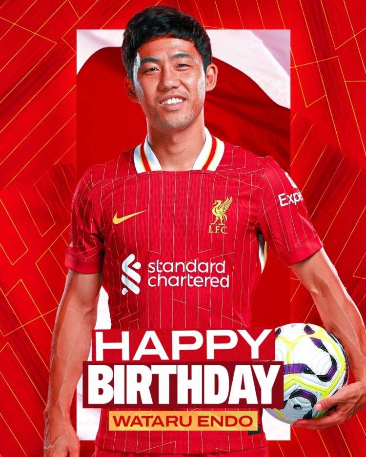  利物浦祝遠(yuǎn)藤航32歲生日快樂，球員加盟紅軍至今出戰(zhàn)62場(chǎng)比賽