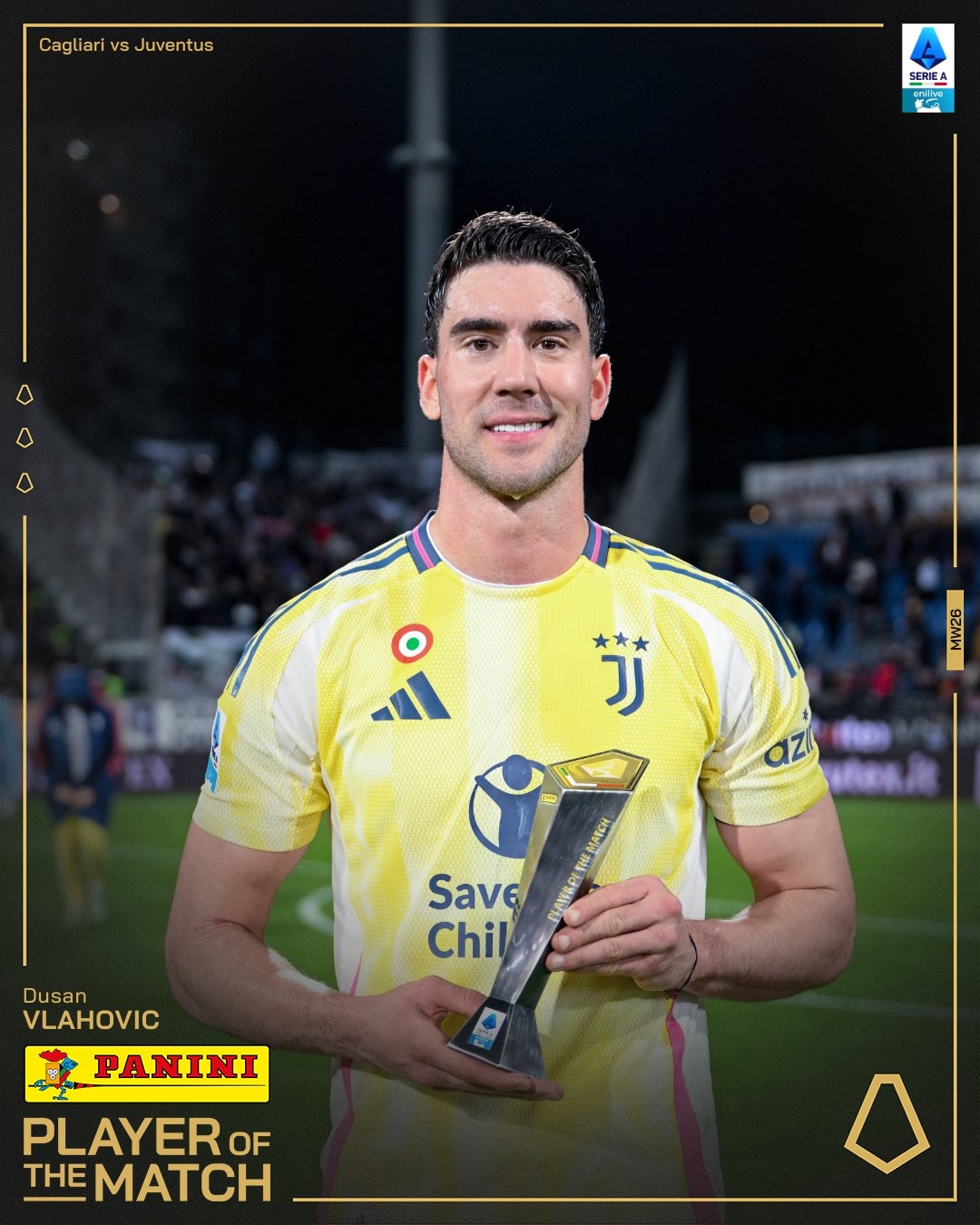  打進(jìn)致勝進(jìn)球！弗拉霍維奇當(dāng)選尤文1-0卡利亞里全場(chǎng)最佳球員