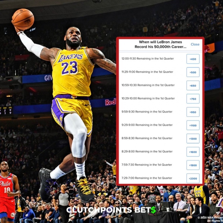  僅差1分！詹姆斯今日何時破五萬分賠率：開場30秒內(nèi)最被看好